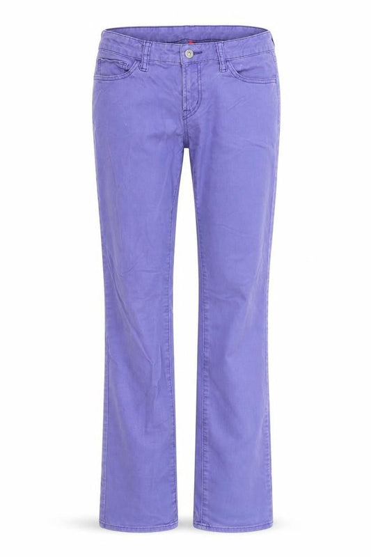 Uniqlo Womens Purple Cotton Straight Jeans Size 26 in L33 in Regular Zip