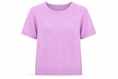 EWM Womens Purple Round Neck Acrylic Pullover Jumper Size 14
