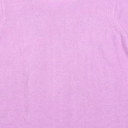 EWM Womens Purple Round Neck Acrylic Pullover Jumper Size 14