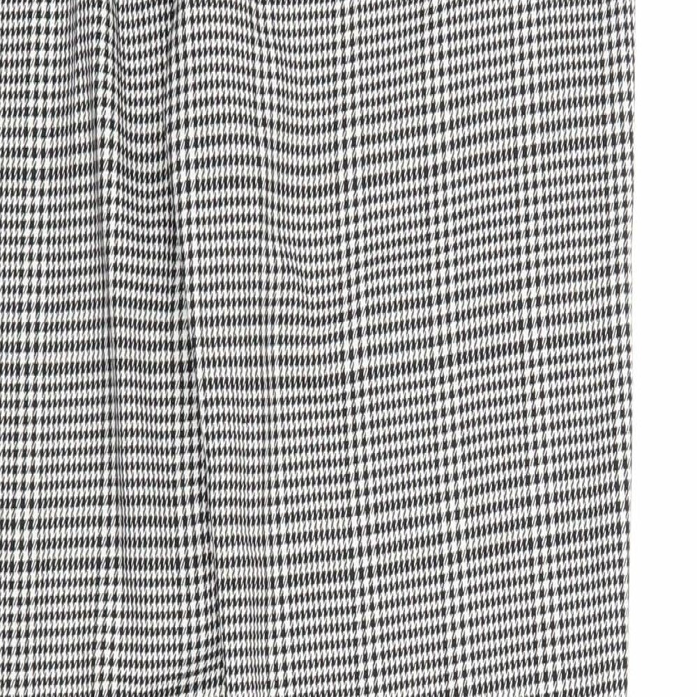 Select Womens Grey Plaid Polyester Capri Trousers Size 10 Regular Zip