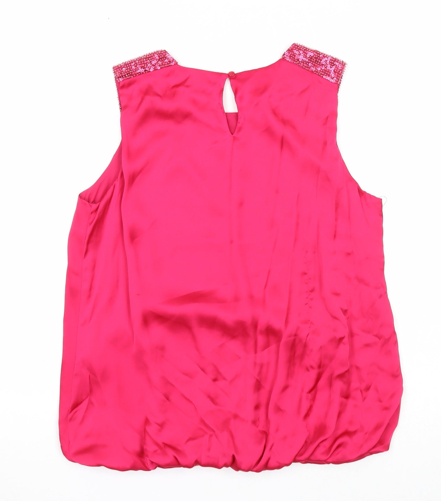 Wallis Womens Pink Polyester Basic Blouse Size S Round Neck