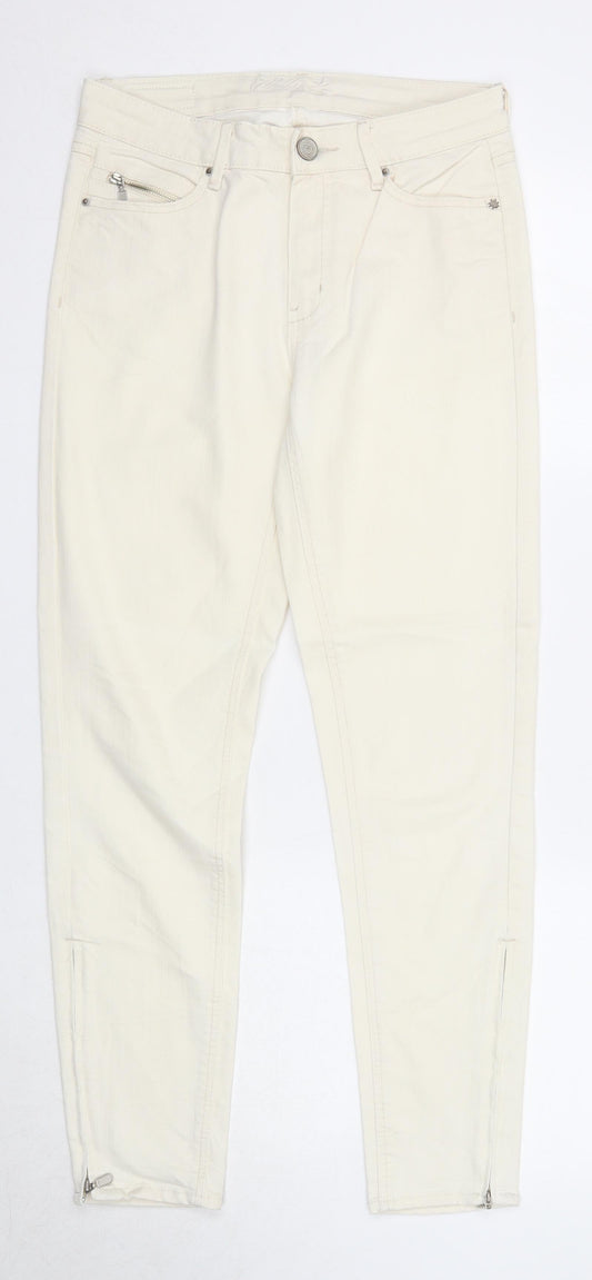 Flash Jeans Womens Beige Cotton Skinny Jeans Size 8 Regular Zip