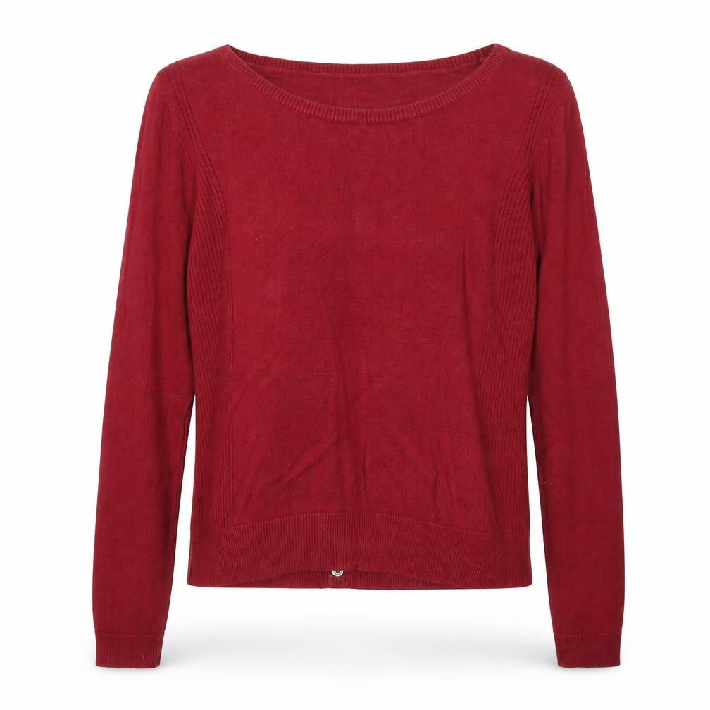 New Look Womens Red Round Neck Viscose Pullover Jumper Size 12