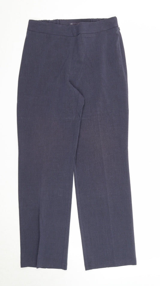 Marks and Spencer Womens Blue Polyester Dress Pants Trousers Size 10 Regular Zip