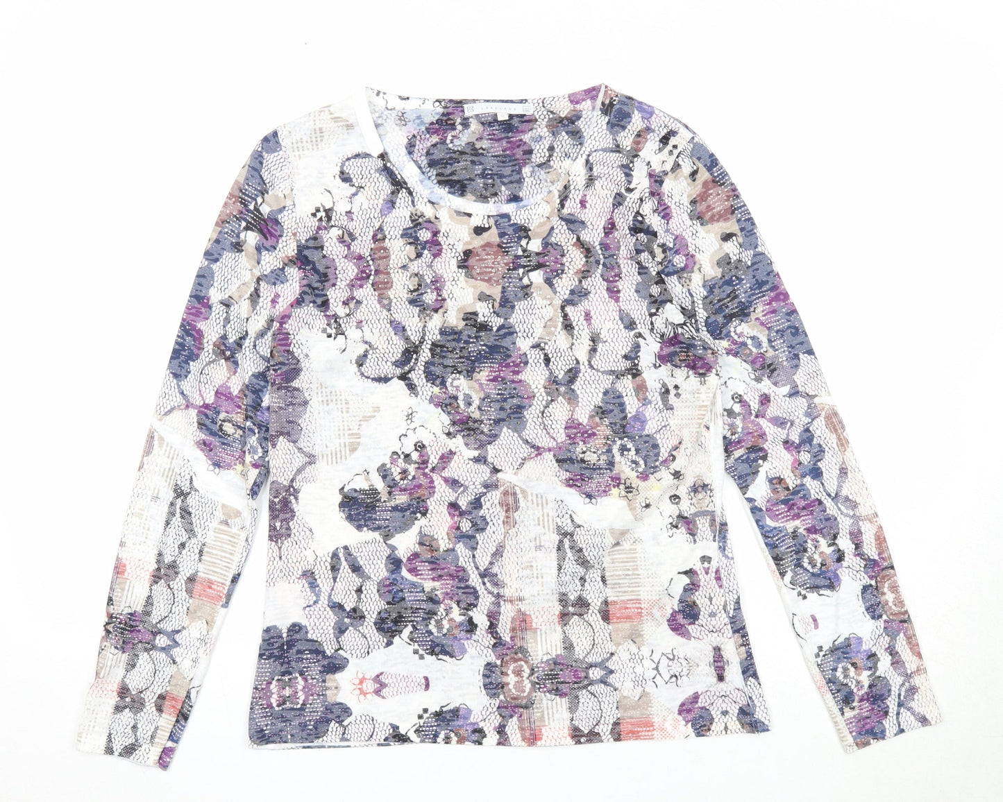 Lakeland Womens Multicoloured Floral Polyester Basic T-Shirt Size S Round Neck