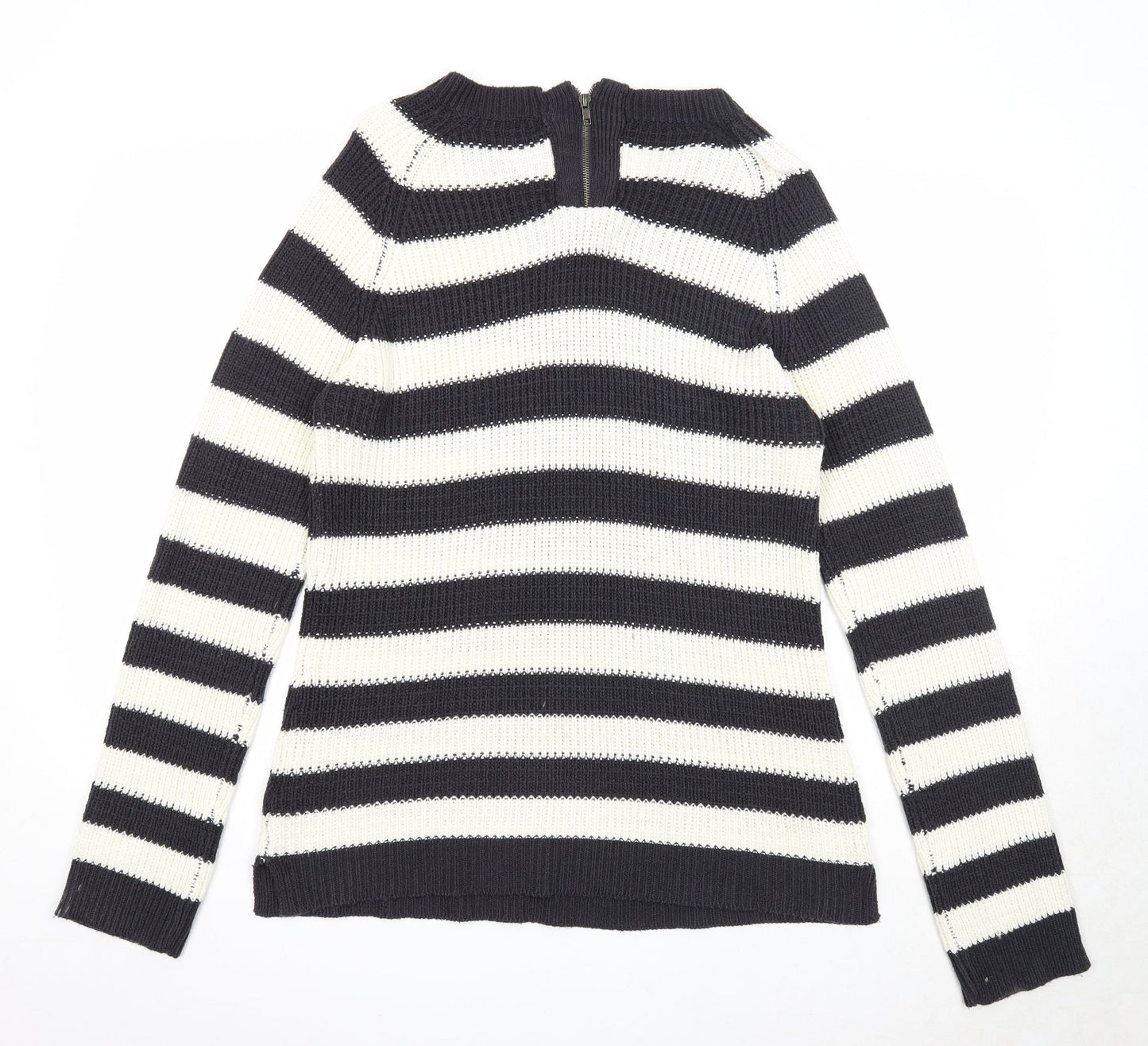 Originals Womens Black Round Neck Herringbone Acrylic Pullover Jumper Size XL