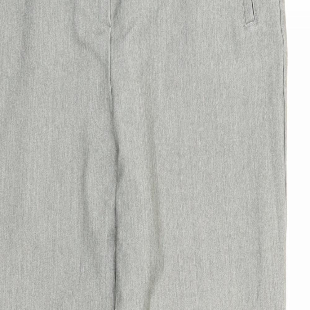 Marks and Spencer Womens Grey Polyester Trousers Size 12 Regular Zip - Zipped Pockets