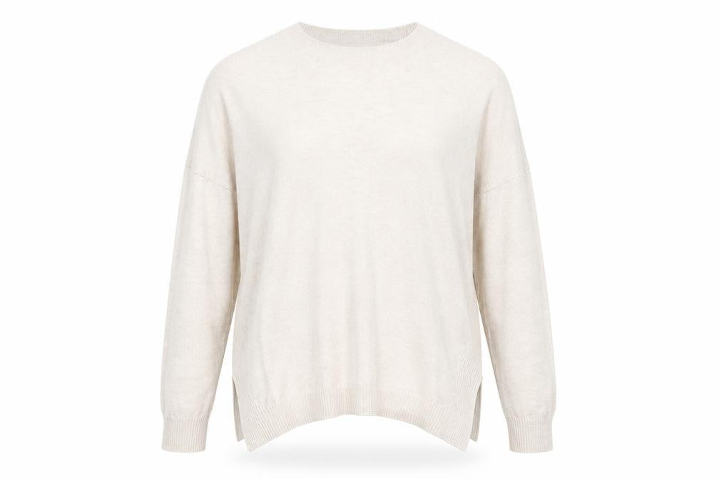 Warehouse Womens Beige Round Neck Modal Pullover Jumper Size 10