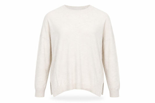 Warehouse Womens Beige Round Neck Modal Pullover Jumper Size 10