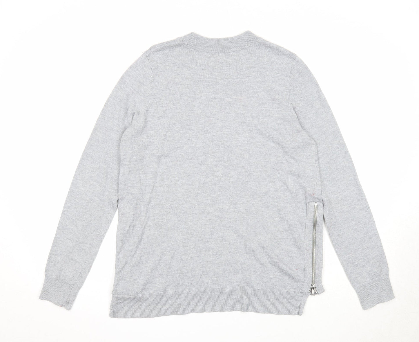 H&M Womens Grey Round Neck Polyester Pullover Jumper Size M