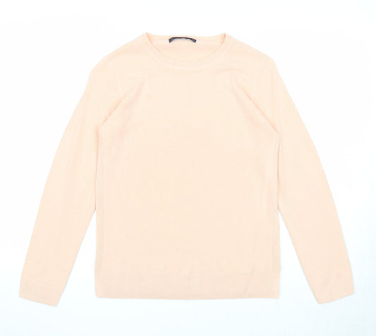 Marks and Spencer Womens Pink Round Neck Acrylic Pullover Jumper Size 8