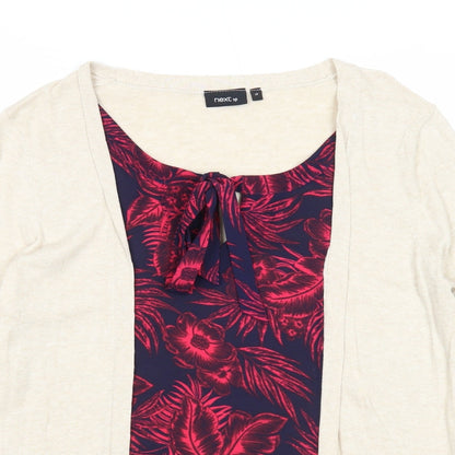 Next Womens Beige Scoop Neck Polyester Cardigan Jumper Size 14 - Twin Set