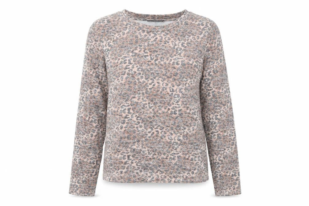 Marks & Spencer Womens Brown Round Neck Animal Print Viscose Pullover Jumper Size 10 - Leopard Pattern