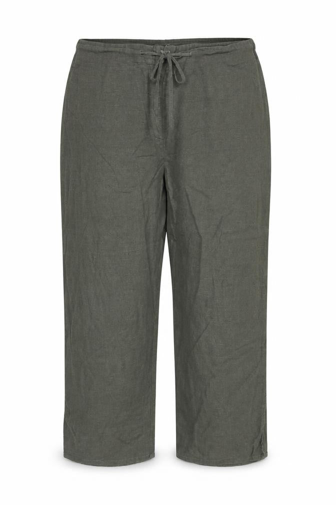 Liquid Womens Green Polyester Cropped Trousers Size 36 in Regular Drawstring