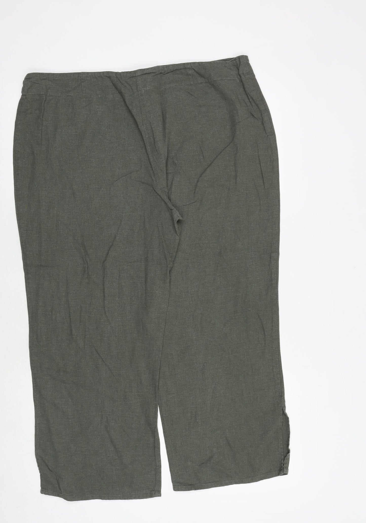 Liquid Womens Green Polyester Cropped Trousers Size 36 in Regular Drawstring