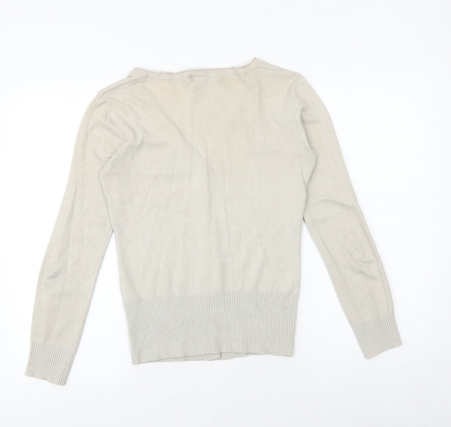 Glassons Womens Beige V-Neck Viscose Cardigan Jumper Size 10