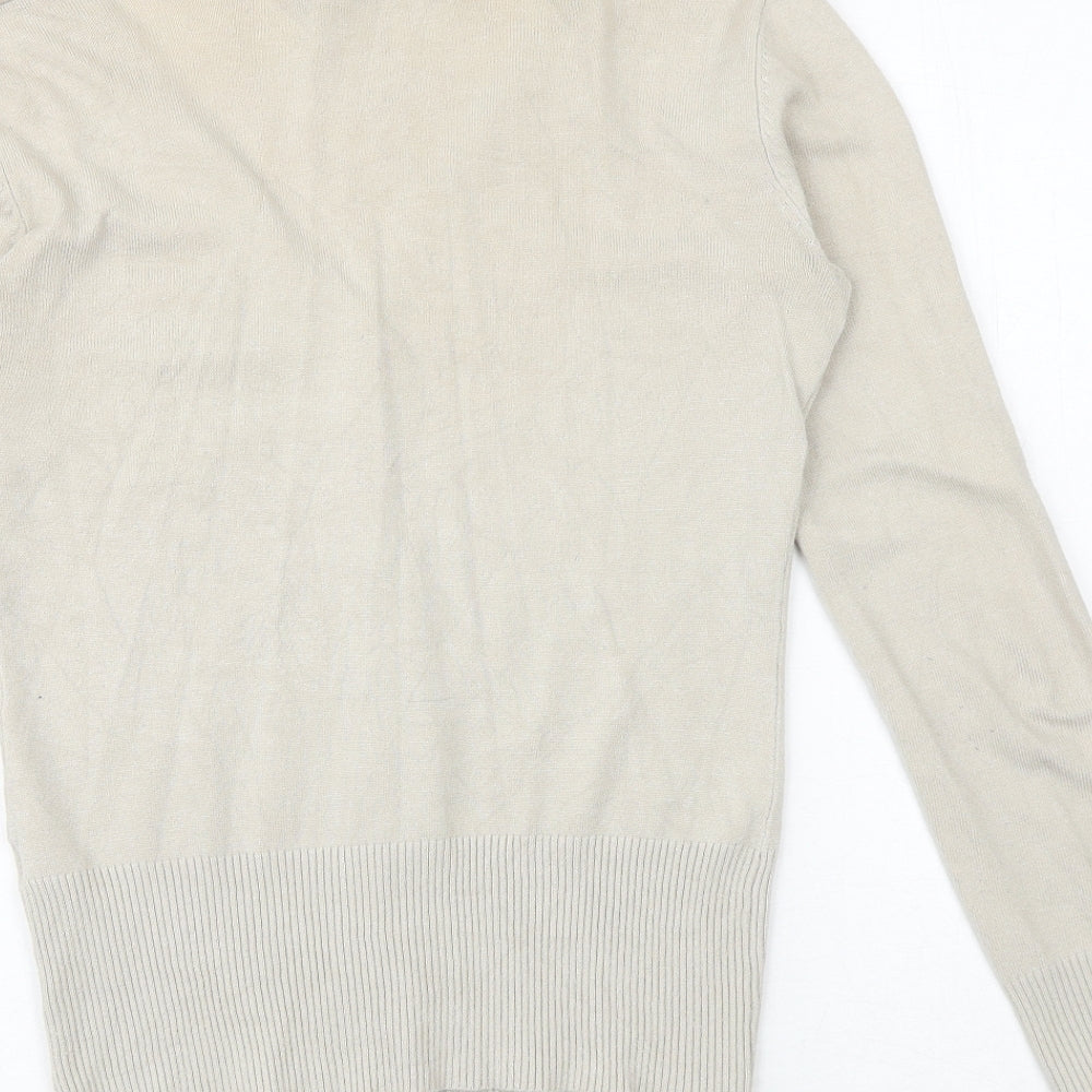 Glassons Womens Beige V-Neck Viscose Cardigan Jumper Size 10
