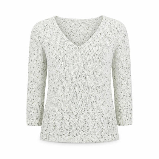 Kaliko Womens Multicoloured V-Neck Silk Pullover Jumper Size 8