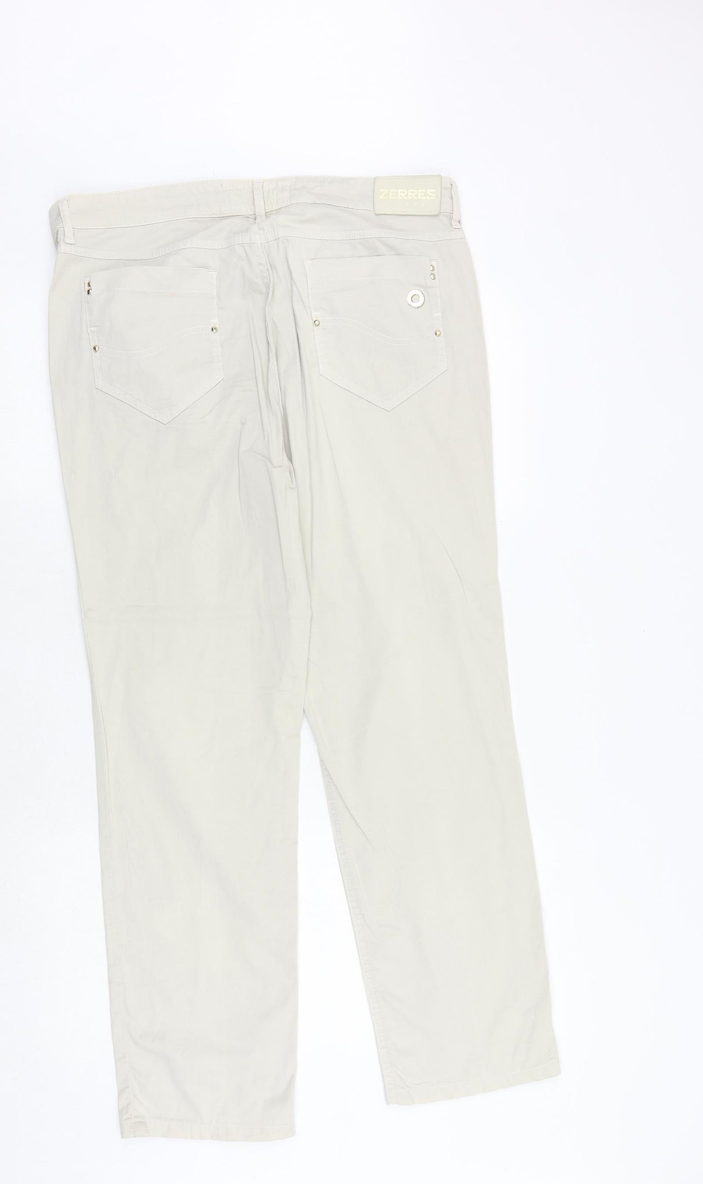 ZERRES Womens Beige Polyester Trousers Size 36 in Regular Zip