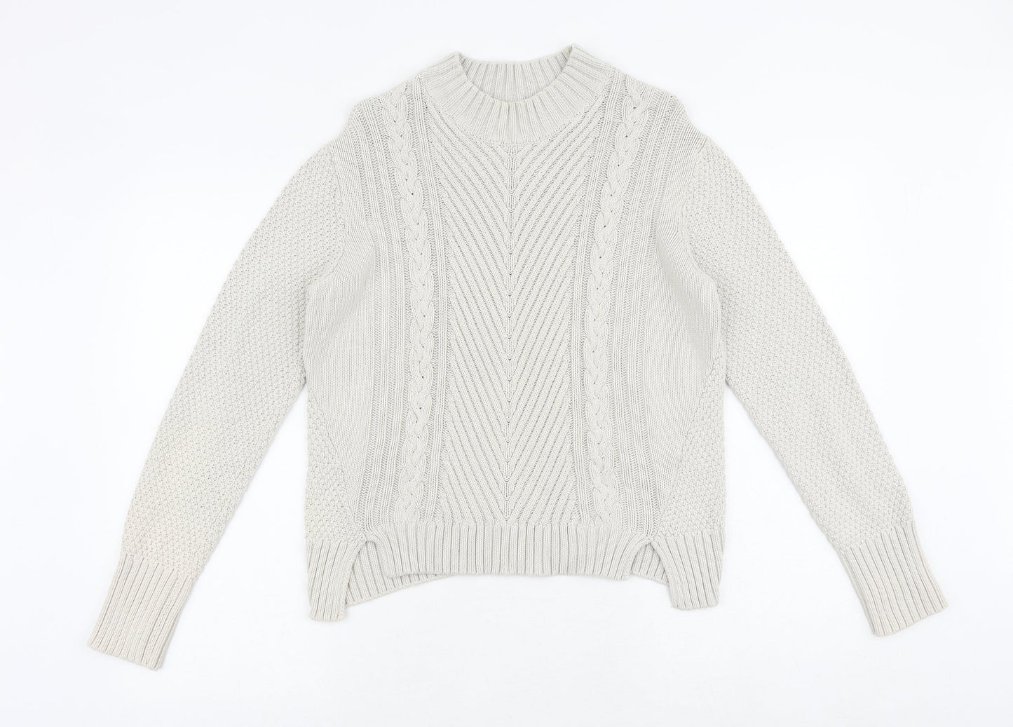 Therapy Womens Beige Round Neck 100% Cotton Pullover Jumper Size M