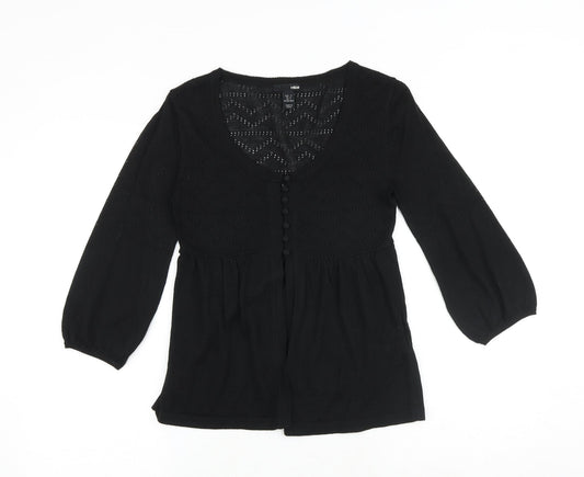 H&M Womens Black Scoop Neck Acrylic Pullover Jumper Size S
