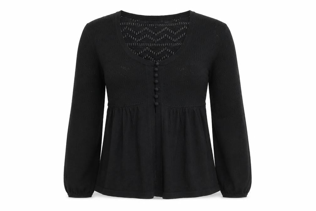 H&M Womens Black Scoop Neck Acrylic Pullover Jumper Size S