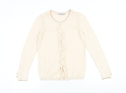 NAF NAF Womens Beige Round Neck Polyester Pullover Jumper Size S