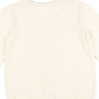 NAF NAF Womens Beige Round Neck Polyester Pullover Jumper Size S