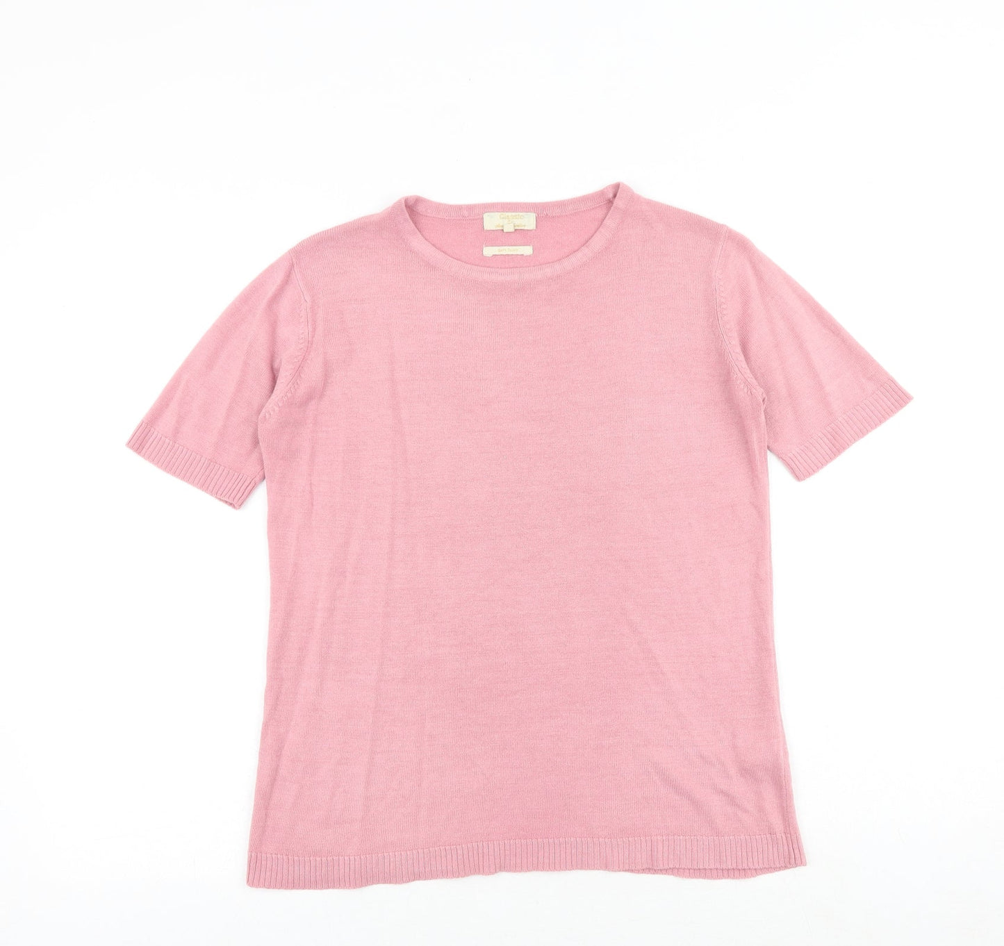 SARAH HAMILTON Womens Pink Round Neck Acrylic Pullover Jumper Size M