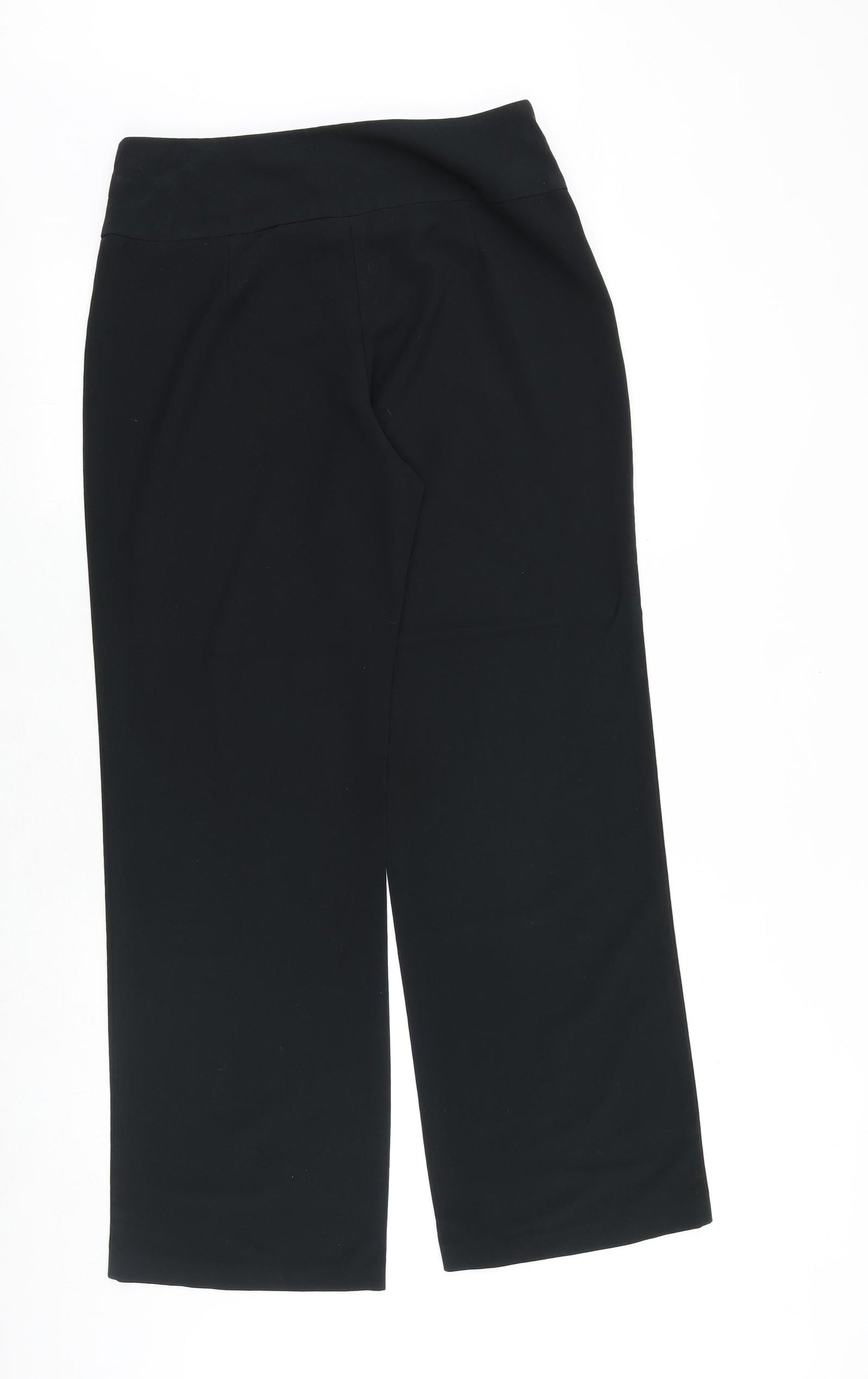 Marks and Spencer Womens Black Polyester Trousers Size 12 Regular Zip