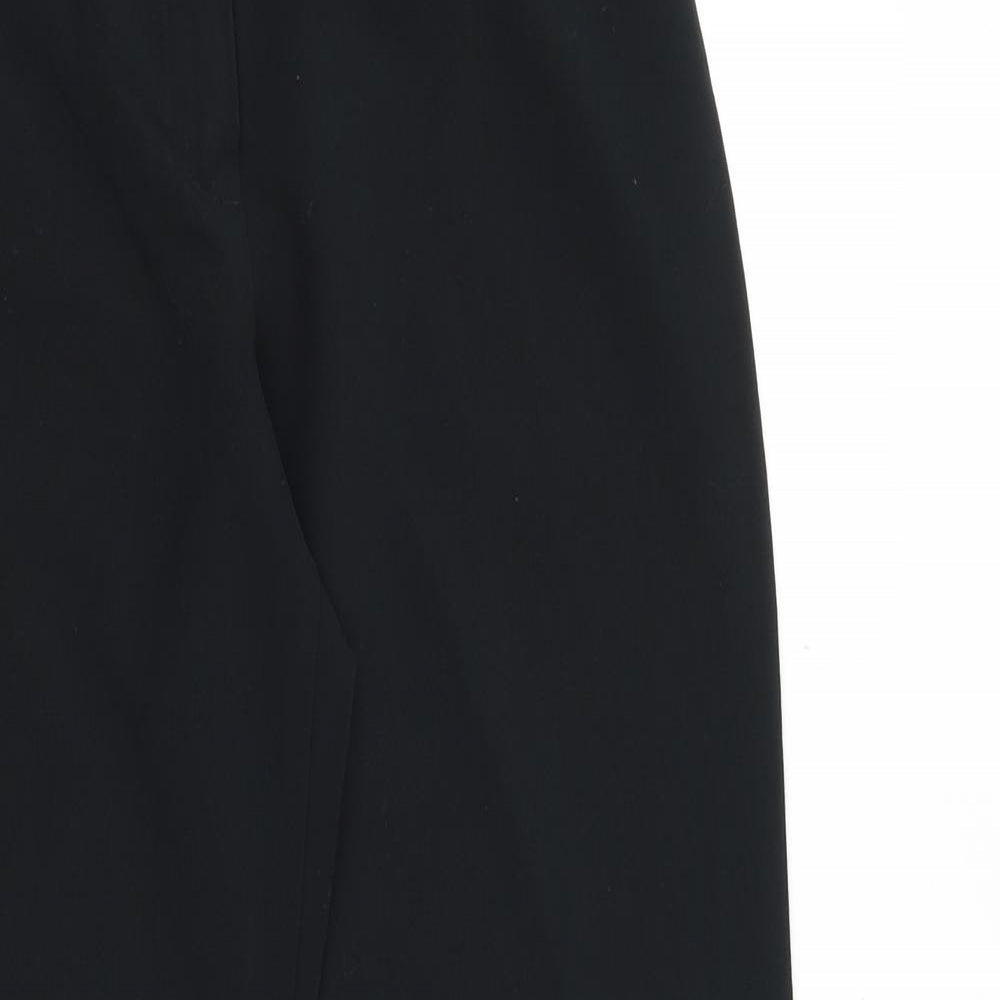 Marks and Spencer Womens Black Polyester Trousers Size 12 Regular Zip