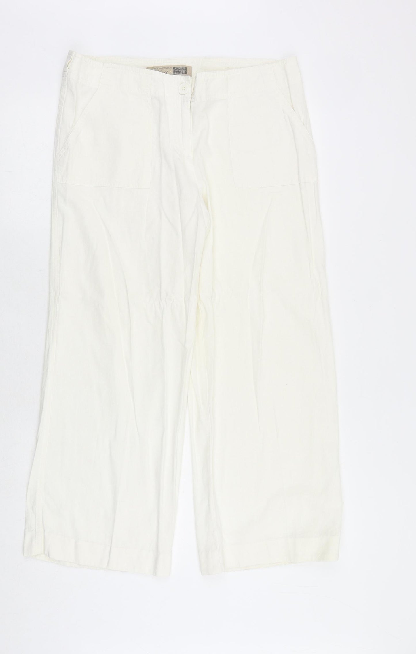 South Womens White Polyester Trousers Size 36 in Regular Zip