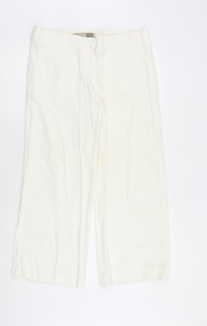 South Womens White Polyester Trousers Size 36 in Regular Zip