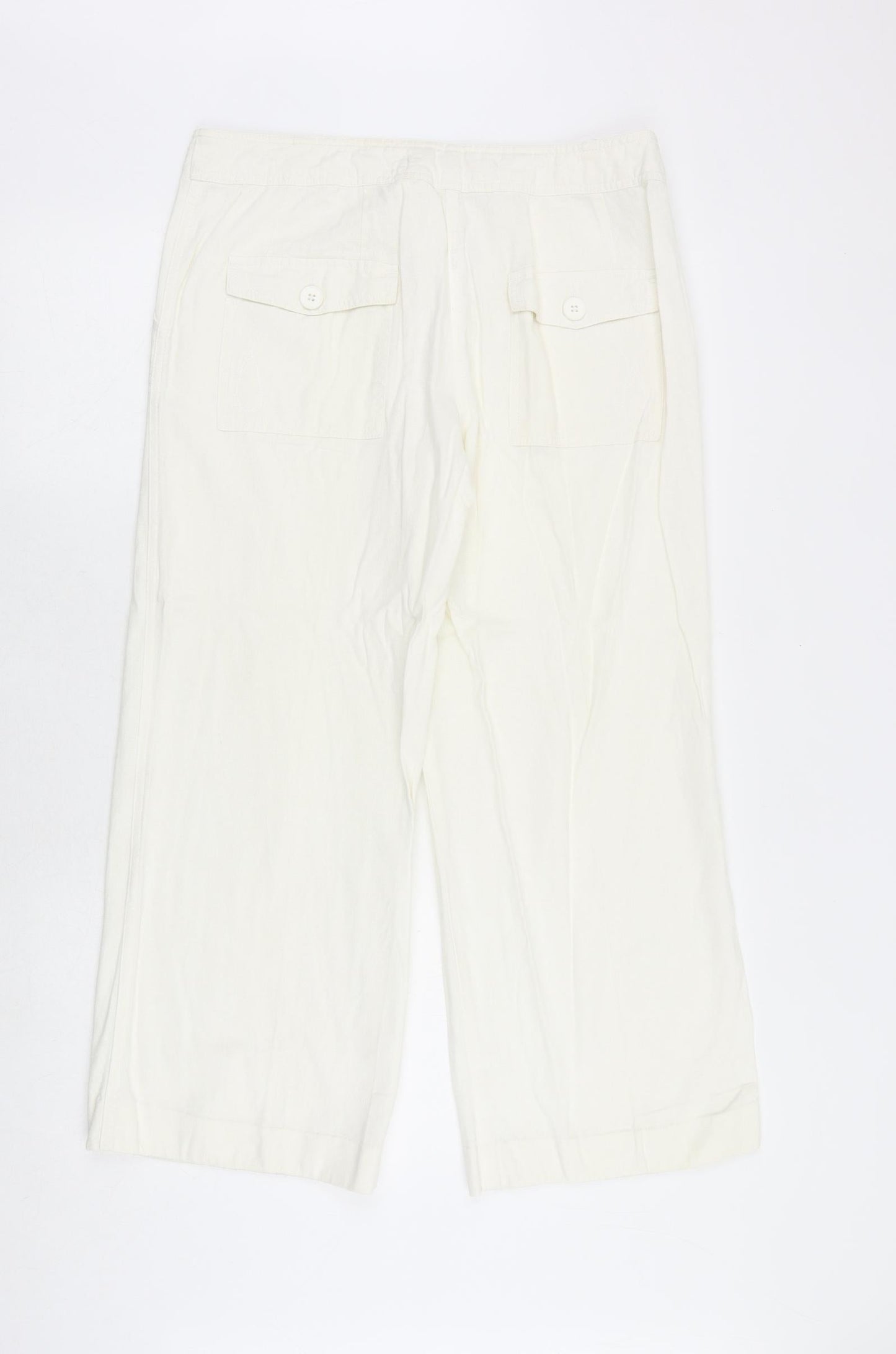 South Womens White Polyester Trousers Size 36 in Regular Zip