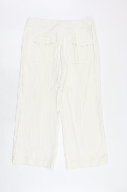 South Womens White Polyester Trousers Size 36 in Regular Zip