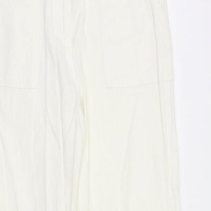 South Womens White Polyester Trousers Size 36 in Regular Zip