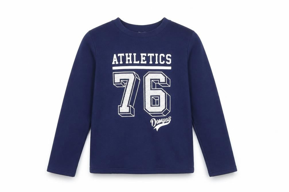 DOMYOS Girls Blue Cotton Pullover Sweatshirt Size 12 Years Pullover