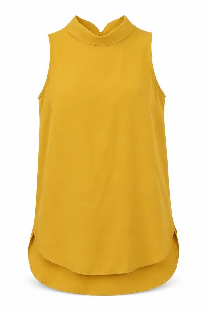 New Look Womens Yellow Polyester Basic Tank Size 8 Halter