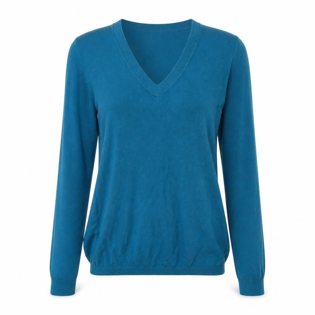 NEXT Womens Green V-Neck Acrylic Pullover Jumper Size 8