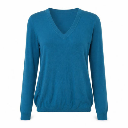 Next Womens Green V-Neck Acrylic Pullover Jumper Size 8