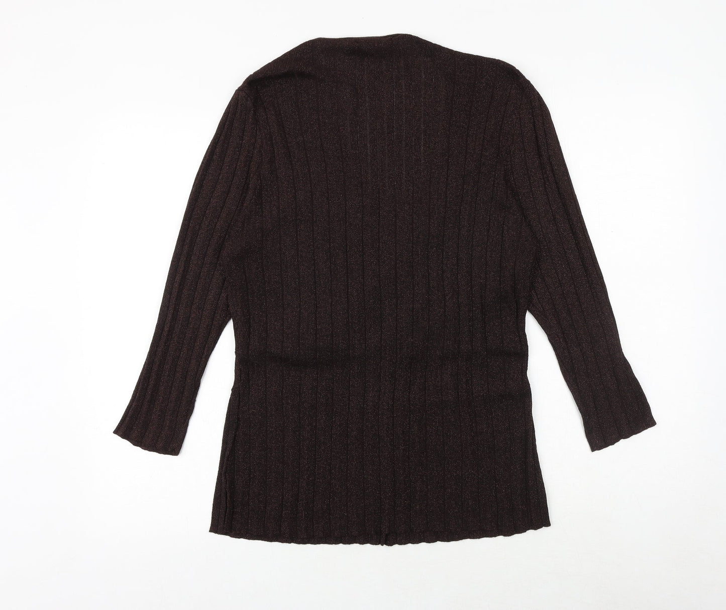 Klass Womens Brown V-Neck Viscose Pullover Jumper Size L
