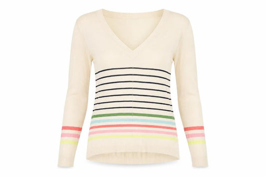 NEXT Womens Multicoloured Striped Viscose Basic Blouse Size 8 V-Neck - Sheer