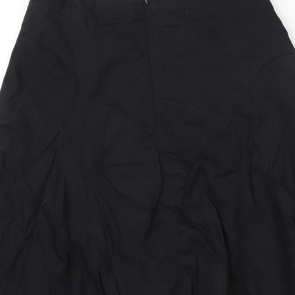 Arcadia Womens Black Polyester Swing Skirt Size 6 Zip