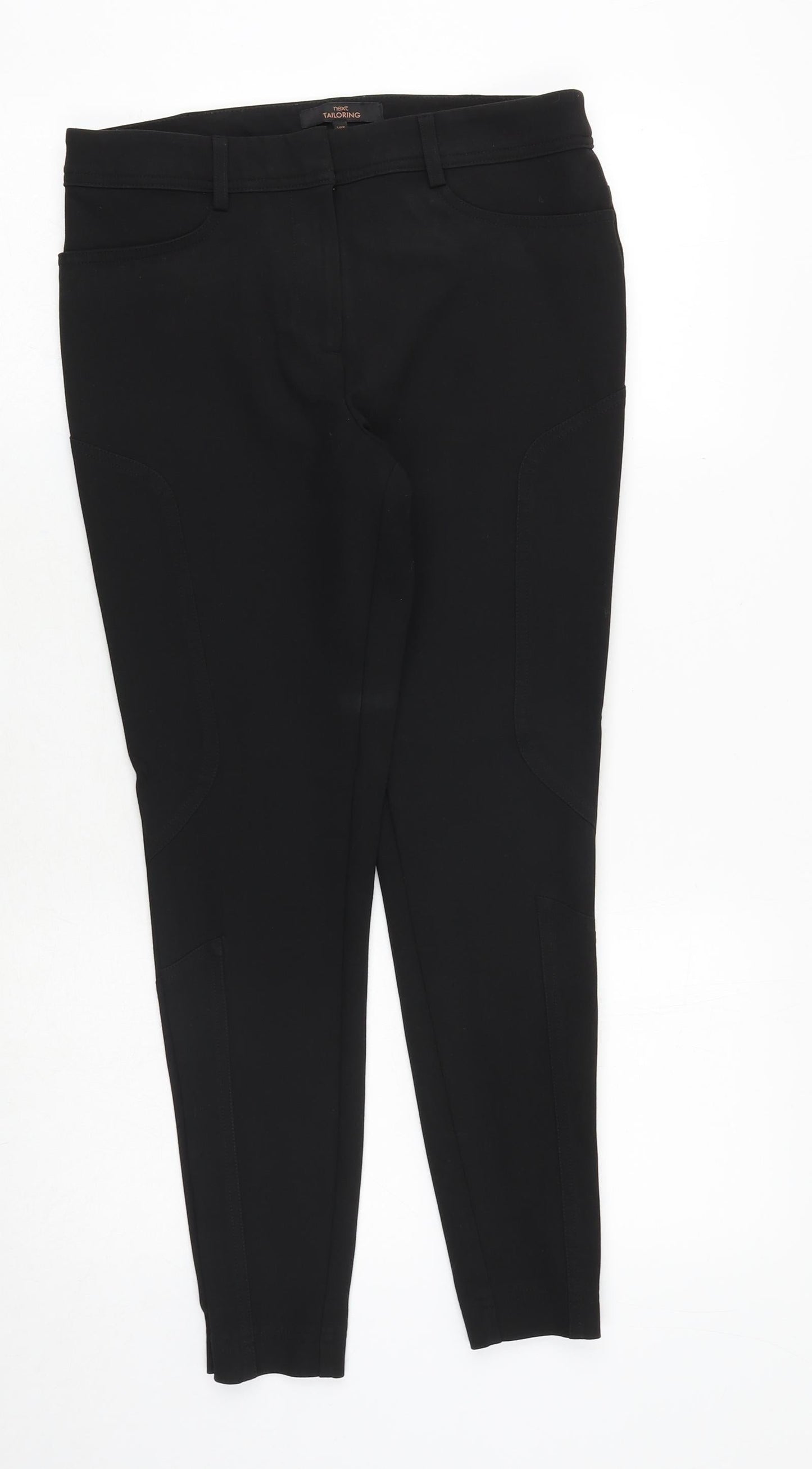 NEXT Womens Black Viscose Dress Pants Trousers Size 10 Regular Zip