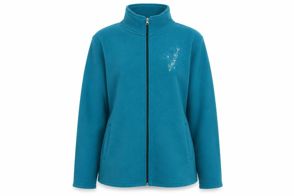 Anna De Lancay Womens Blue Polyester Full Zip Sweatshirt Size L Zip