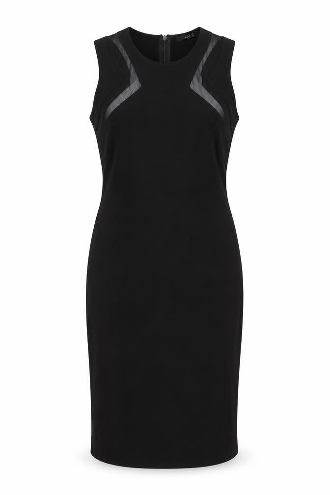TFNC Womens Black Polyester A-Line Size L Round Neck Zip