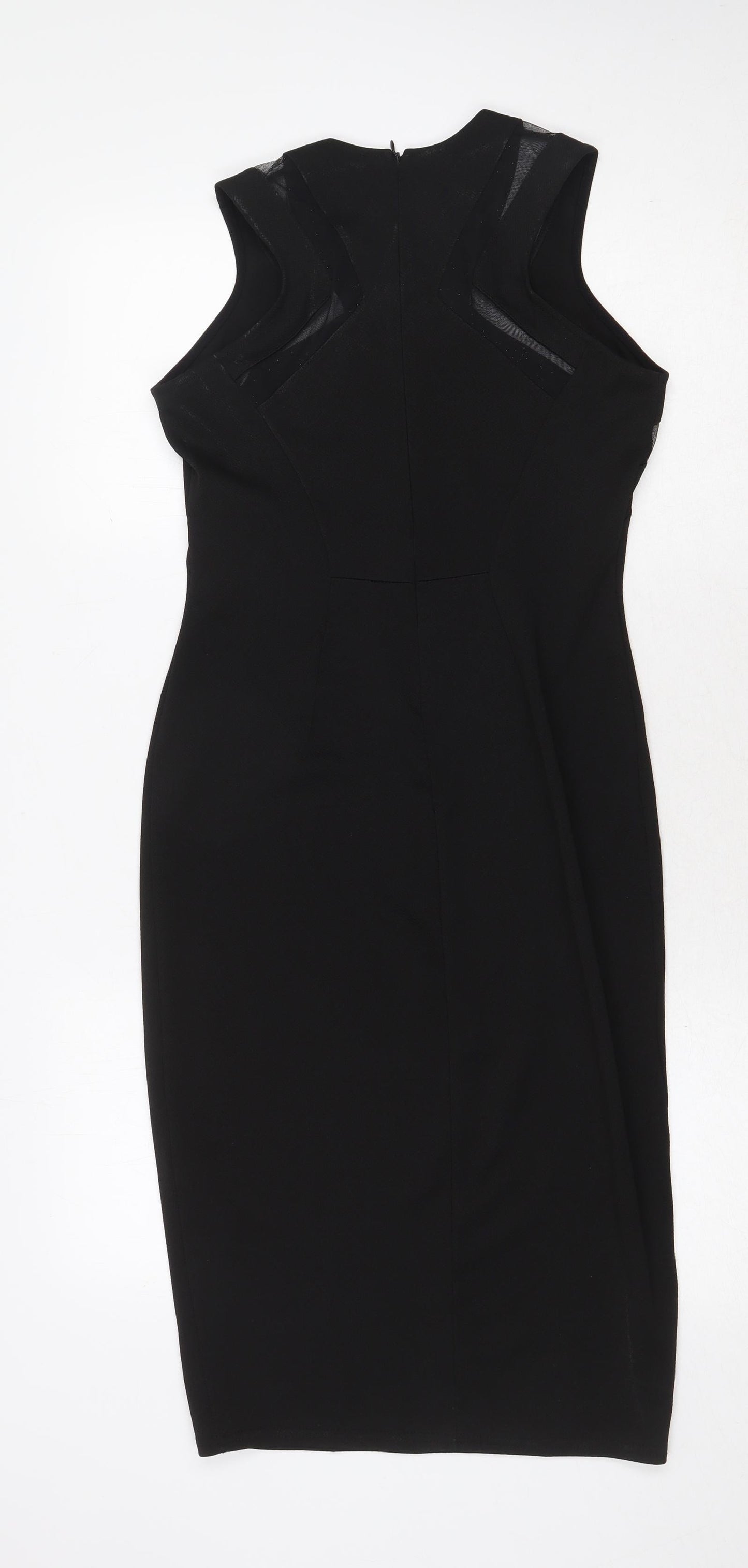 TFNC Womens Black Polyester A-Line Size L Round Neck Zip
