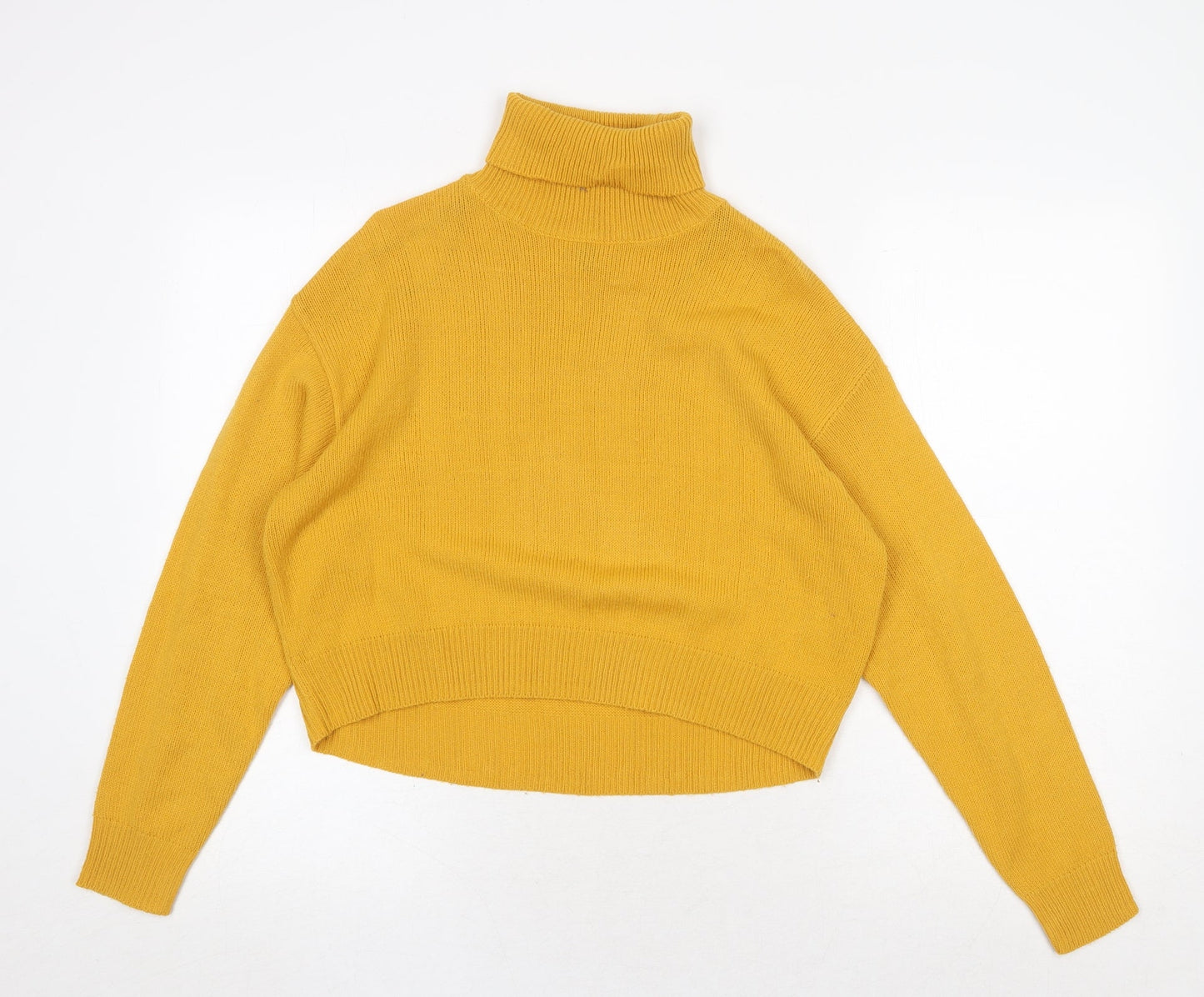 H&M Womens Yellow Roll Neck Acrylic Pullover Jumper Size XS