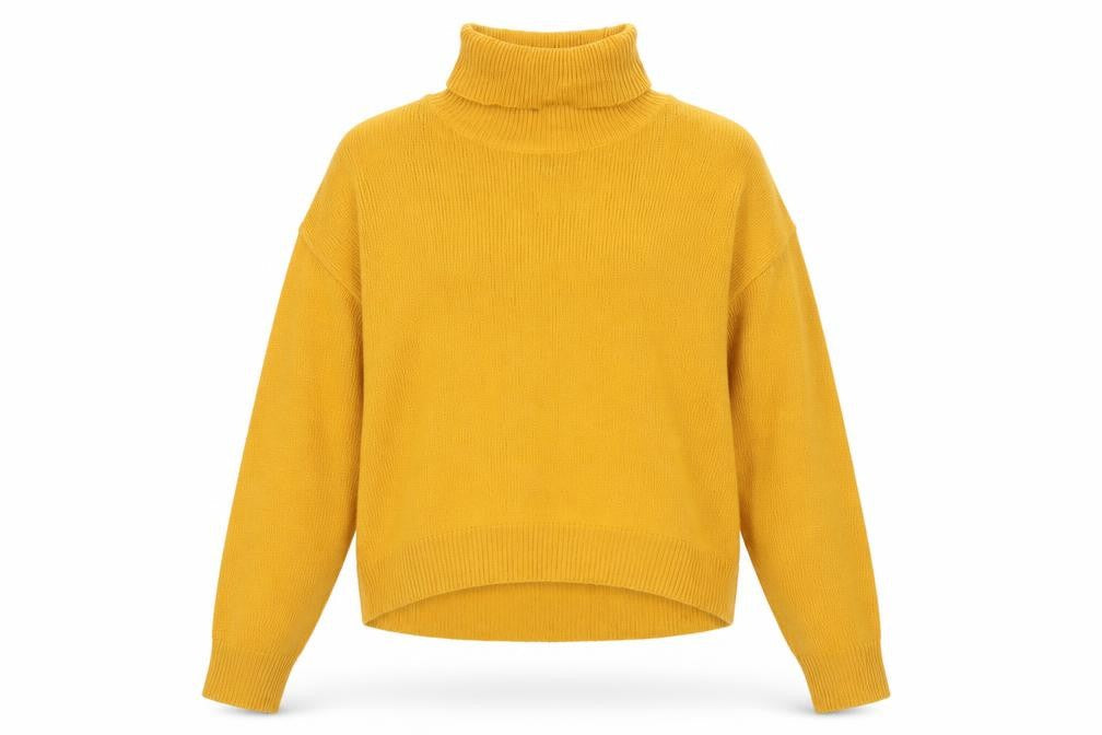 H&M Womens Yellow Roll Neck Acrylic Pullover Jumper Size XS