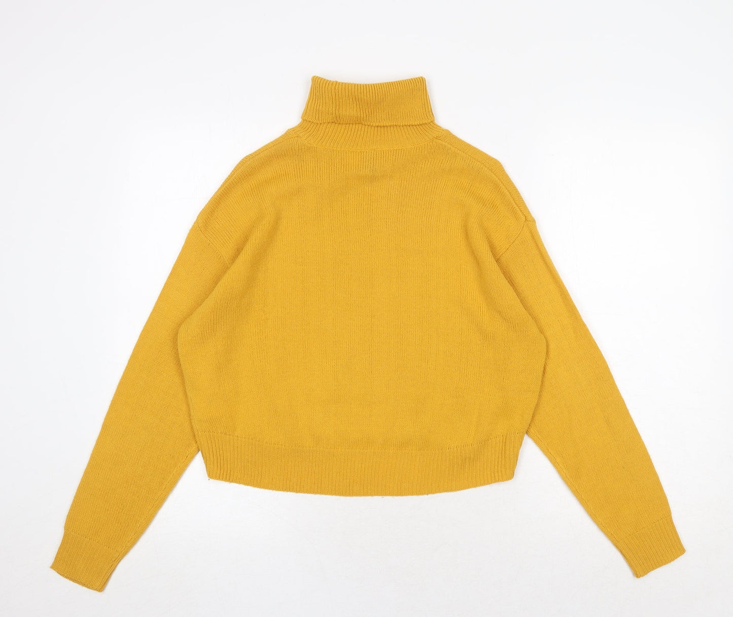 H&M Womens Yellow Roll Neck Acrylic Pullover Jumper Size XS